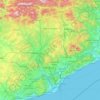 Mapa topográfico Barcelona, altitude, relevo