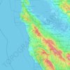 Mapa topográfico San Mateo County, altitude, relevo