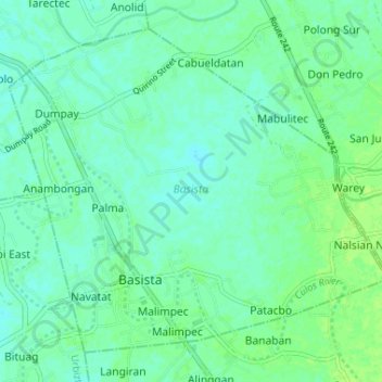 Mapa topográfico Basista, altitude, relevo
