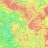 Mapa topográfico Alta Francónia, altitude, relevo