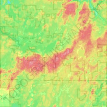 Mapa topográfico Town of Namakagon, altitude, relevo