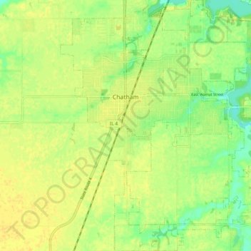 Mapa topográfico Chatham, altitude, relevo
