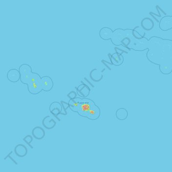 Mapa topográfico Îles de la Société, altitude, relevo