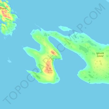 Mapa topográfico Igloolik, altitude, relevo