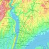 Mapa topográfico Westchester County, altitude, relevo