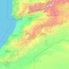 Mapa topográfico Souss-Massa ⵙⵓⵙⵙ-ⵎⴰⵙⵙⴰ سوس-ماسة, altitude, relevo