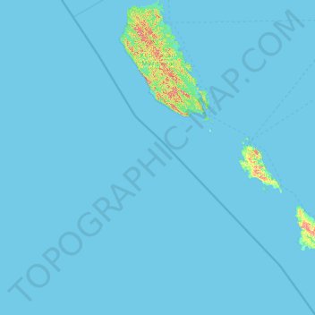 Mapa topográfico Mentawai Islands Regency, altitude, relevo