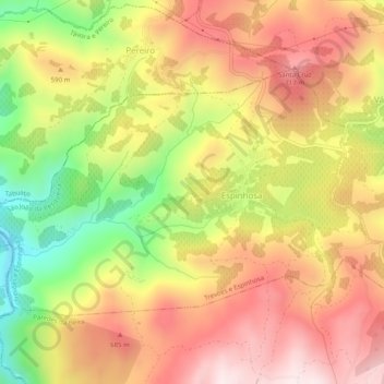 Mapa topográfico Espinhosa, altitude, relevo
