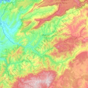 Mapa topográfico Ulus, altitude, relevo