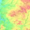 Mapa topográfico Évora, altitude, relevo
