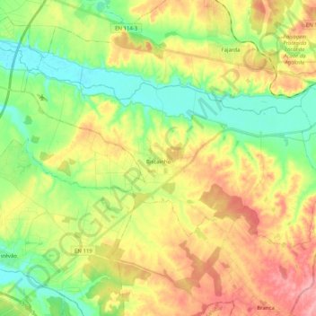 Mapa topográfico Biscainho, altitude, relevo