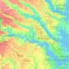 Mapa topográfico Virginia Peninsula, altitude, relevo
