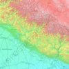 Mapa topográfico Uttarakhand, altitude, relevo