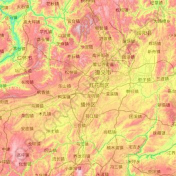 Mapa topográfico Bozhou, altitude, relevo