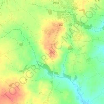 Mapa topográfico Kilmuckridge, altitude, relevo