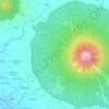 Mapa topográfico Mayon Volcano, altitude, relevo