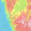 Mapa topográfico Västra Götalands län, altitude, relevo