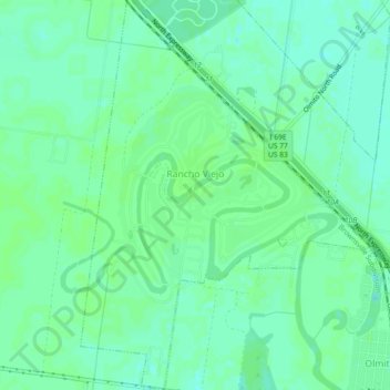 Mapa topográfico Rancho Viejo, altitude, relevo