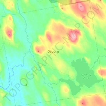 Mapa topográfico Osborn, altitude, relevo