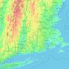 Mapa topográfico Massachusetts, altitude, relevo