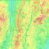 Mapa topográfico Vermont, altitude, relevo