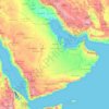 Mapa topográfico Arábia, altitude, relevo