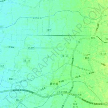 Mapa topográfico Baozhong Township, altitude, relevo