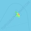 Mapa topográfico Barbuda, altitude, relevo