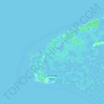 Mapa topográfico Kulassian Island, altitude, relevo