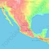 Mapa topográfico Mexiko, altitude, relevo