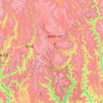 Mapa topográfico Daocheng County, altitude, relevo