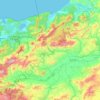 Mapa topográfico Jendouba (província), altitude, relevo