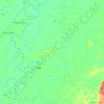 Mapa topográfico Ревдинское сельское поселение, altitude, relevo