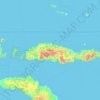Mapa topográfico Isla de Flores, altitude, relevo
