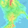Mapa topográfico 沖縄市, altitude, relevo