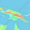 Mapa topográfico Nova Guiné, altitude, relevo