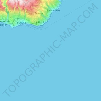 Mapa topográfico Santa Cruz, altitude, relevo