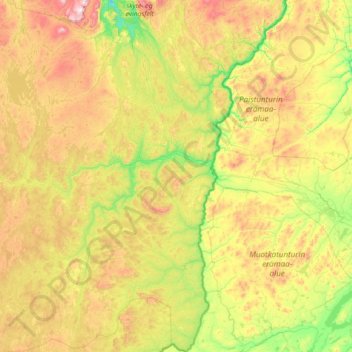 Mapa topográfico Karasjok, altitude, relevo