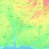 Mapa topográfico Alabama, altitude, relevo