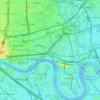 Mapa topográfico London Borough of Tower Hamlets, altitude, relevo