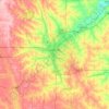 Mapa topográfico Lancaster County, altitude, relevo