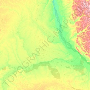 Mapa topográfico Вилюйский улус, altitude, relevo