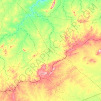 Mapa topográfico Dirceu Arcoverde, altitude, relevo