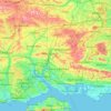 Mapa topográfico Hampshire, altitude, relevo