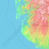 Mapa topográfico Rogaland, altitude, relevo