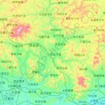 Mapa topográfico Qinglong Manchu Autonomous County, altitude, relevo