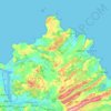 Mapa topográfico Gozón, altitude, relevo