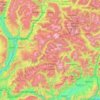 Mapa topográfico Westliche Dolomiten, altitude, relevo