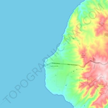 Mapa topográfico Cape Jervis, altitude, relevo