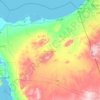 Mapa topográfico Sinaí del Norte, altitude, relevo